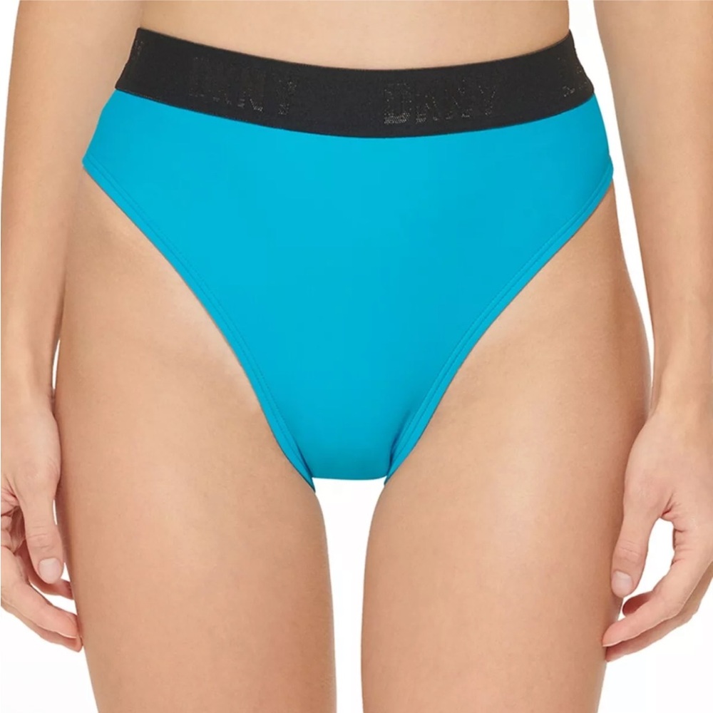 DKNY High-Waist Logo Bikini Bottoms